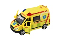 Auto záchranáři ambulance plastová 14,5cm na baterie se světlem a zvukem na setrvačník