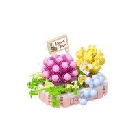 Stavebnice mini KOCO Květinové aranžmá sukulentů plast 249 dílků v krabičce 11x15x6cm