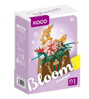 Stavebnice mini KOCO Květina v kabelce plast 245ks v krabičce 11x15x6cm