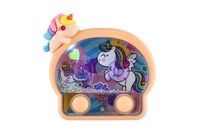 Vodní hra hlavolam svítící jednorožec plast 13x12cm na baterie 4 barvy 12ks v boxu