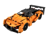 Stavebnice iM.MASTER 2v1 auto na zpětné natažení plast 278 dílků oranžové v krabici 29x20x6cm