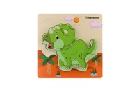 Vkládačka/Puzzle deskové dřevo dinosauři mix druhů v sáčku 16x15cm
