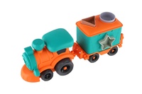 Mašinka/vláček s vagónem bioplast 30cm vkládačka na volný chod v krabičce 35x14x10cm 18m+