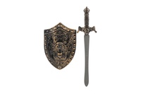 Meč rytířský se štítem na kartě