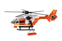 Vrtulník/Helikoptéra záchranářská plast 32cm na baterie se světlem se zvukem v krabici 34,5x19x12cm