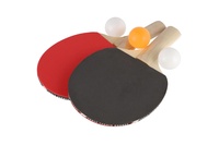 Sada stolní tenis/ping pong pálky dřevěné 2ks + míčky 3ks v blistru 19x30cm