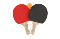 Sada stolní tenis/ping pong pálky dřevěné 2ks + míčky 3ks v blistru 19x30cm