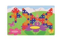 Stavebnice 3D šroubovací plast kreativní kufřík s vrtačkou na baterie se šablonami v krabici 31x24cm