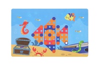 Stavebnice 3D šroubovací plast kreativní kufřík s vrtačkou na baterie se šablonami v krabici 31x24cm