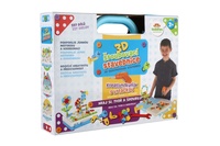 Stavebnice 3D šroubovací plast kreativní kufřík s vrtačkou na baterie se šablonami v krabici 31x24cm