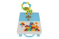 Stavebnice 3D šroubovací plast kreativní kufřík s vrtačkou na baterie se šablonami v krabici 31x24cm
