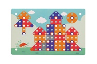 Stavebnice 3D šroubovací plast kreativní kufřík s vrtačkou na baterie se šablonami v krabici 31x24cm