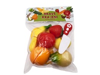Ovoce krájecí plast s prkénkem 13,5x8cm s nožem v sáčku 18x26x5cm