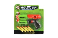 Pistole 21cm na pěnové náboje 5ks plast 2 barvy na kartě