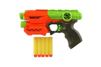 Pistole 21cm na pěnové náboje 5ks plast 2 barvy na kartě