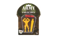 Parašutista figurka s padákem létající 9cm 2 barvy na kartě