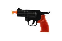 Pistole policejní 15cm plast s odznakem + přísavky 2ks na kartě