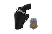 Policejní pistole klapací 20 cm v pouzdru  s odznakem plast na kartě