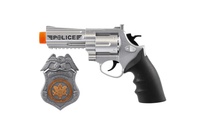 Policejní pistole klapací 20 cm v pouzdru  s odznakem plast na kartě