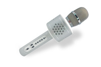 Mikrofon karaoke Bluetooth stříbrný s USB kabelem