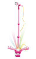 Mikrofon karaoke růžový na baterie se světlem