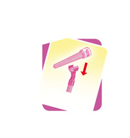 Mikrofon karaoke růžový na baterie se světlem