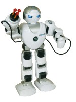 Robot RC FOBOS plast interaktivní chodící 40cm česky mluvící na baterie s USB v krabici 31x45x13cm