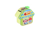 Pokladnička chaloupka plechová se zámkem 10x10cm 4 barvy v sáčku