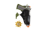 Pistole s doplňky plast na baterie se zvukem se světlem v krabici 25x25x4cm