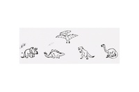 Razítka dřevěná  5+1 s poduškou dinosauři 3x3cm na kartě