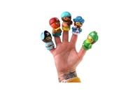 Maňásek prstový piráti 5ks guma 6cm na kartě 16,5x20cm