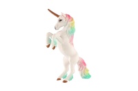 Jednorožec bílý s duhovou hřívou zooted plast 18cm