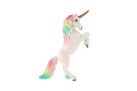 Jednorožec bílý s duhovou hřívou zooted plast 18cm
