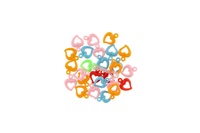 Korálky plastové srdce, písmena se šňůrkou 2 druhy v sáčku 6,5x11x1cm