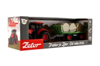Traktor Zetor s vlekem a balíky 36cm
