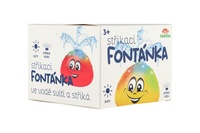Hračka do vody Fontánka stříkací plast 10cm žlutá na baterie se světlem v krabičce 11x11x8cm