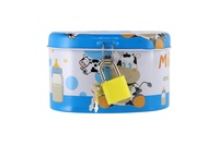 Pokladnička se zámkem plechová ovál 10x6cm 4 barvy v sáčku