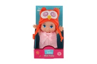 Panenka/miminko s čepicí plast pevné tělo 15cm 4 druhy v krabičce 9x16x6cm