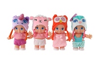 Panenka/miminko s čepicí plast pevné tělo 15cm 4 druhy v krabičce 9x16x6cm