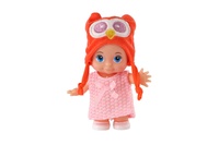 Panenka/miminko s čepicí plast pevné tělo 15cm 4 druhy v krabičce 9x16x6cm