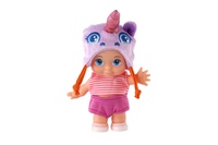 Panenka/miminko s čepicí plast pevné tělo 15cm 4 druhy v krabičce 9x16x6cm