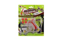 Koloběžka prstová kov/plast 10cm s doplňky 2 barvy na kartě