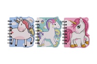 Zápisník/blok jednorožec kroužkový 11x12,5cm 3 druhy v sáčku