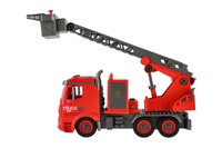 Auto hasiči šroubovací plast 36cm stříkací vodu na setrvačník na bat. se zvukem se světlem v krabici