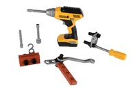 Sada nářadí plast s aku vrtačkou 16x17cm na baterie se zvukem v plastovém boxu 26x25x9cm