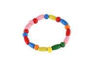 Korálky dřevěné barevné mix se šňůrkou v krabičce 24x21x4cm