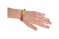 Korálky dřevěné barevné mix se šňůrkou v krabičce 24x21x4cm