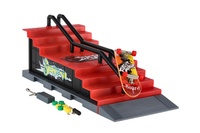 Skatepark - skateboard prstový šroubovací s rampou plast 8cm s doplňky mix druhů v krabici 28x18cm