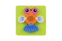 Pěnové puzzle 3D zvířátka 4 druhy v sáčku 16x16x2,5cm 12ks v boxu