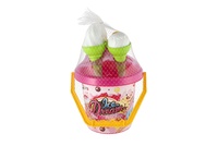 Sada na písek plast kbelík + formičky zmrzlina 2 barvy v síťce 18x28x17cm 12m+